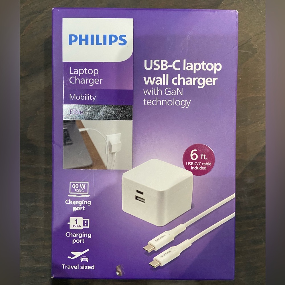 Philips White USB-C Wall Charger with GaN Technology